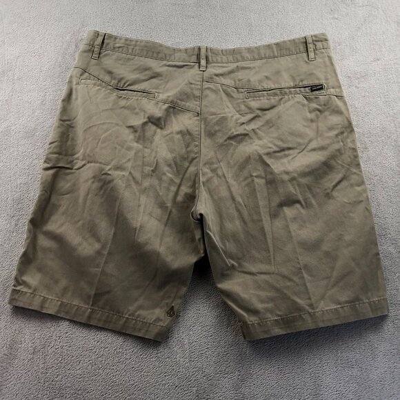 Volcom Mens Shorts Size 40 Chino Khaki Classic Casual Summer Tan Flat Front - Picture 15 of 15